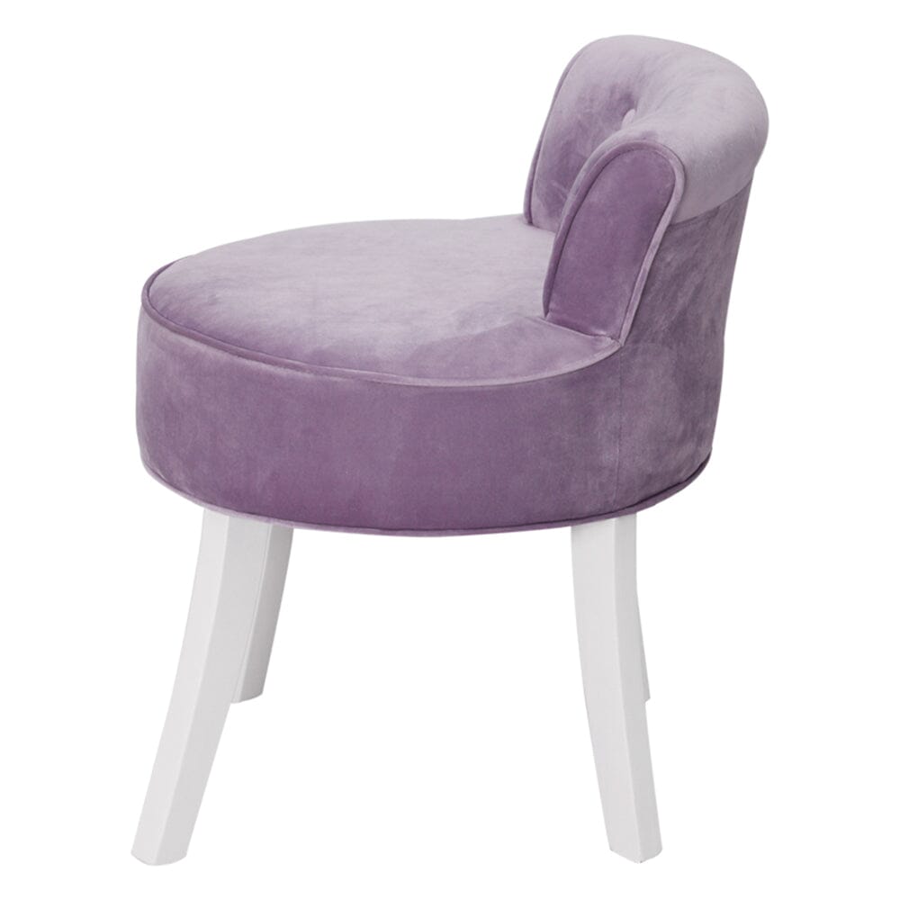 Upholstered Velvet Vanity Dressing Table Stool with Low Backrest Cocktail Chairs Living and Home 