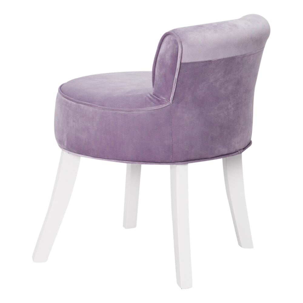 Upholstered Velvet Vanity Dressing Table Stool with Low Backrest Cocktail Chairs Living and Home 