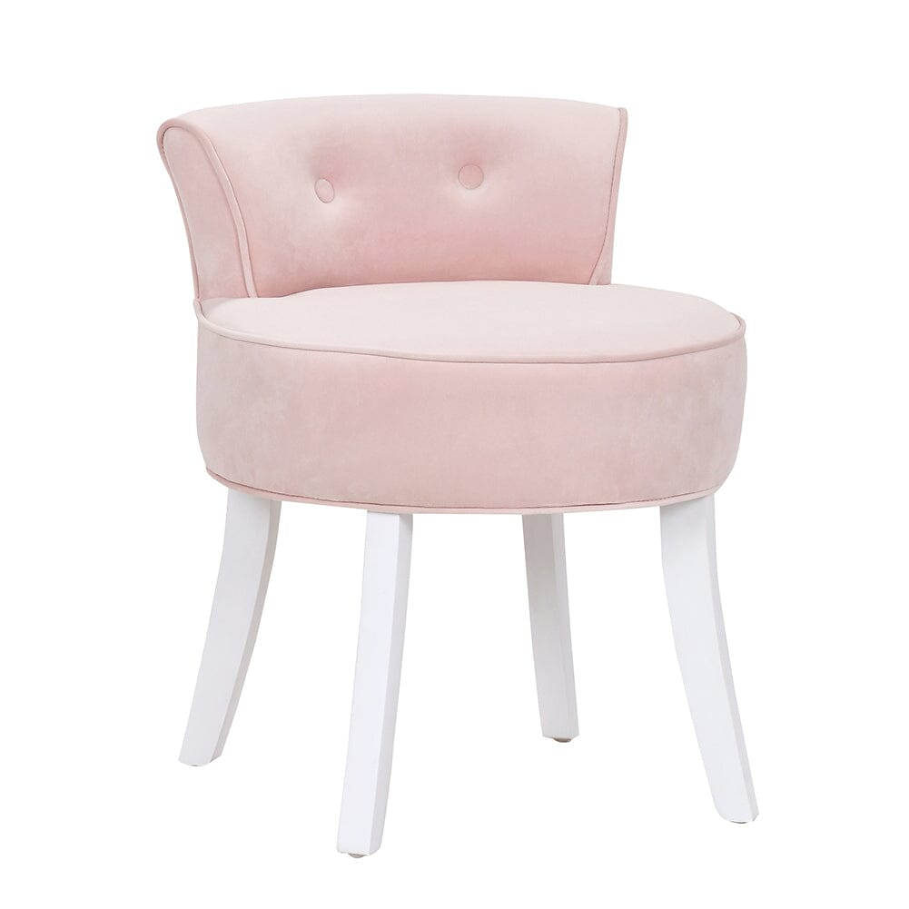 Upholstered Velvet Vanity Dressing Table Stool with Low Backrest Cocktail Chairs Living and Home 