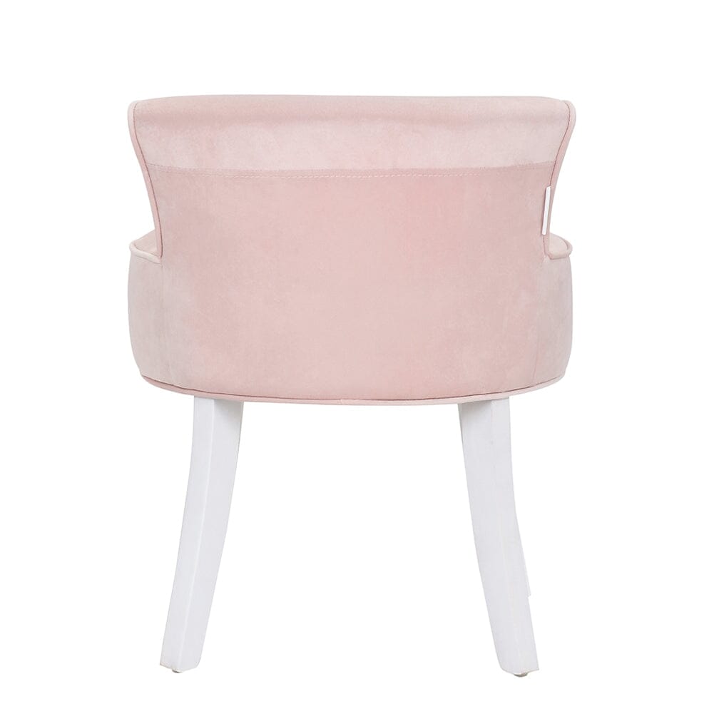 Upholstered Velvet Vanity Dressing Table Stool with Low Backrest Cocktail Chairs Living and Home 