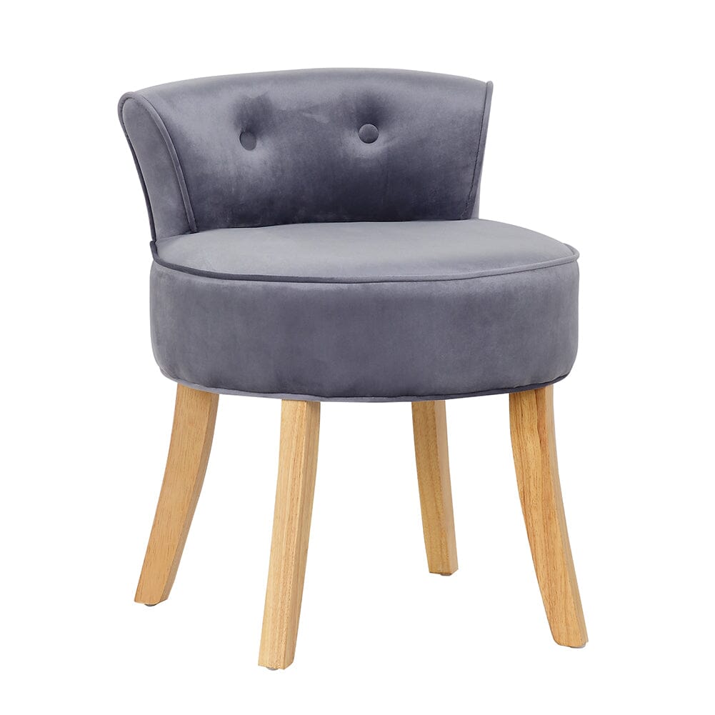 Upholstered Velvet Vanity Dressing Table Stool with Low Backrest Cocktail Chairs Living and Home 