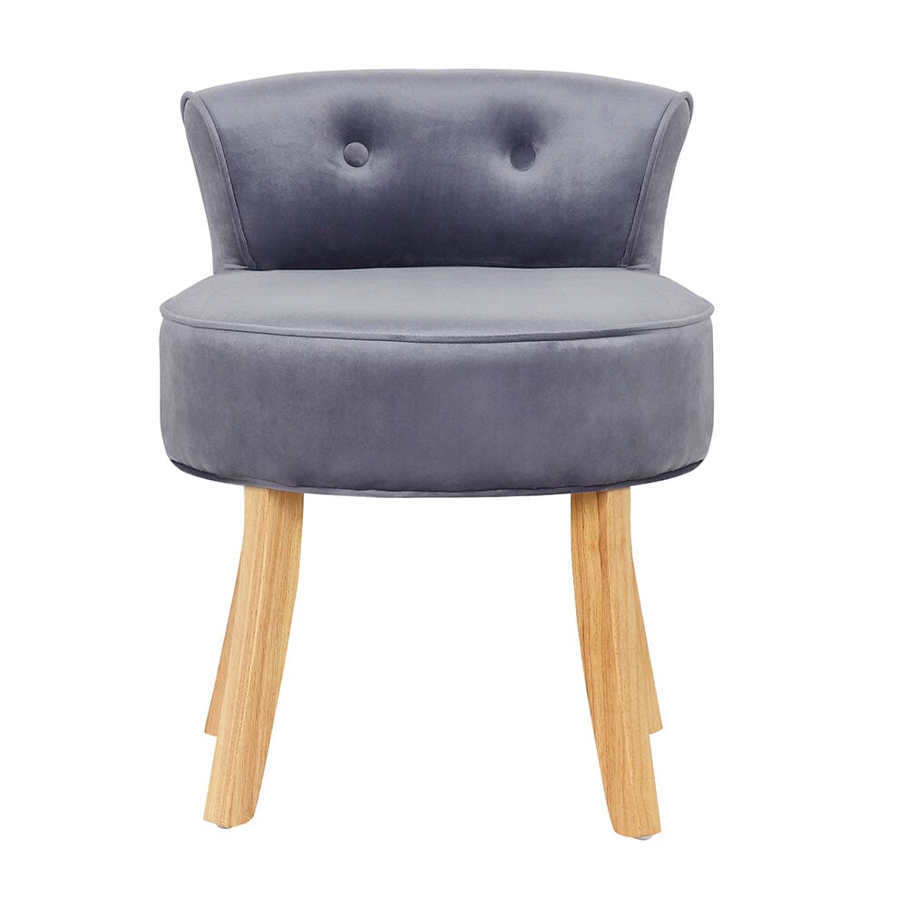 Upholstered Velvet Vanity Dressing Table Stool with Low Backrest Cocktail Chairs Living and Home 