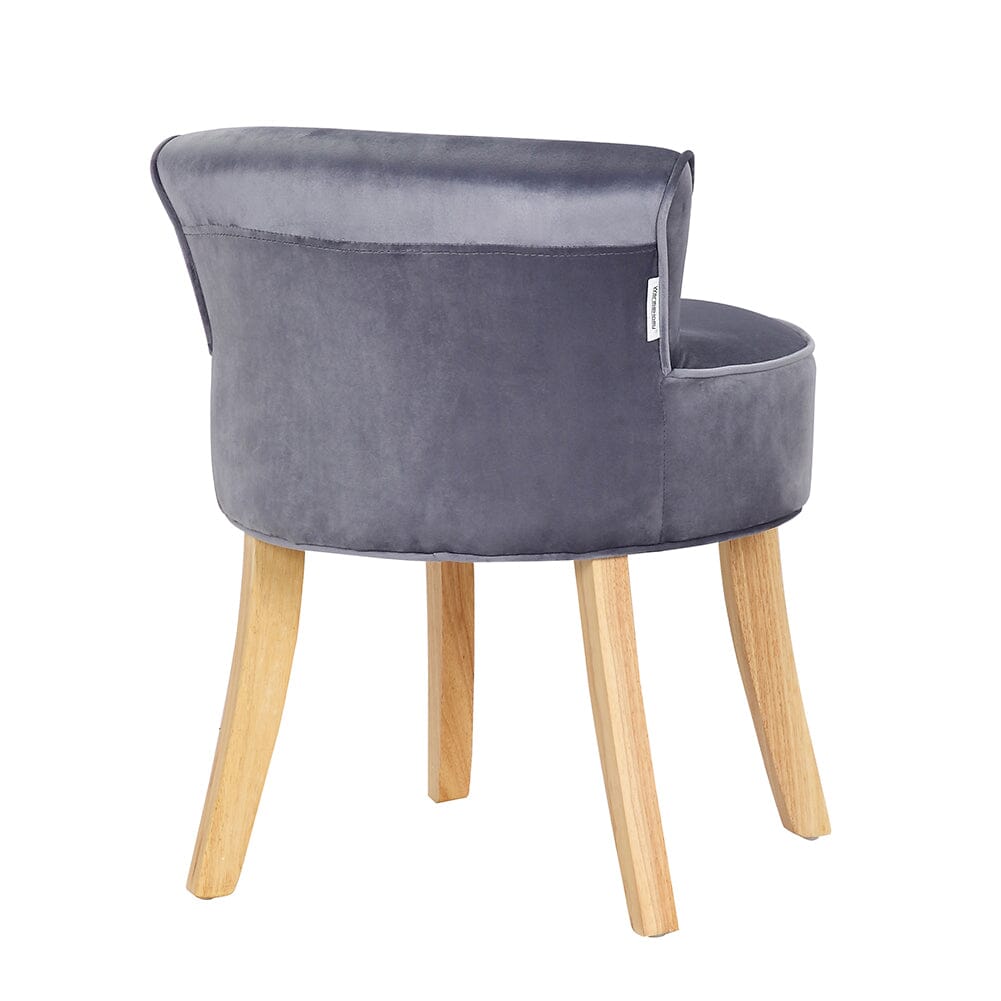 Upholstered Velvet Vanity Dressing Table Stool with Low Backrest Cocktail Chairs Living and Home 