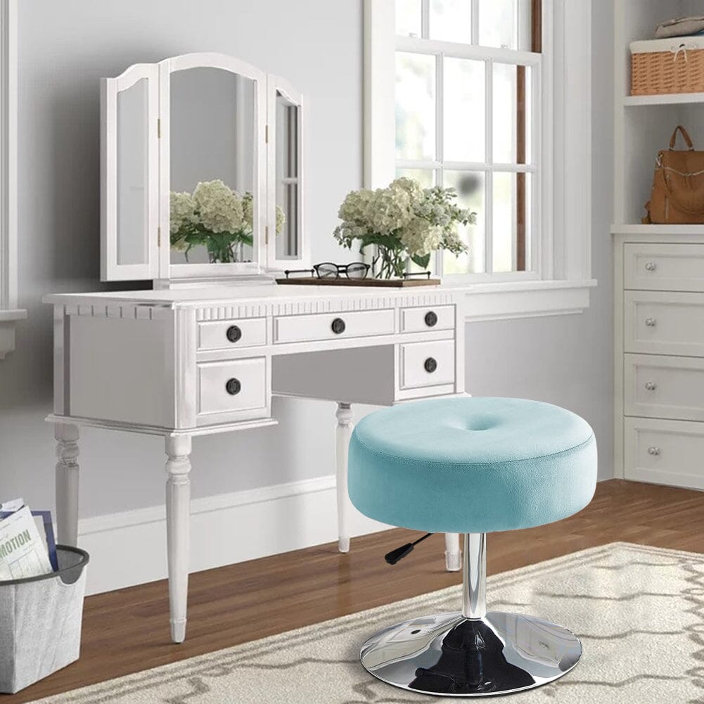 Adjustable Velvet Ottoman with Lift Function Living Room Chairs Living and Home Light Blue 1 Unit 
