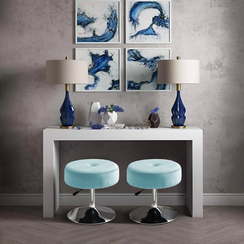 Adjustable Velvet Ottoman with Lift Function Living Room Chairs Living and Home Light Blue 2 Units 