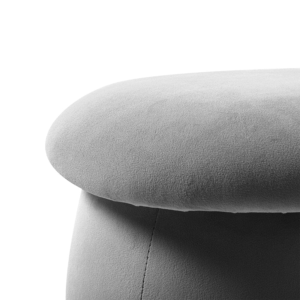 Mushroom Velvet Upholstered Footstool Footstools Living and Home 