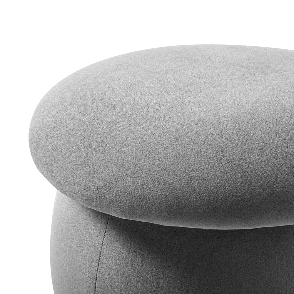 Mushroom Velvet Upholstered Footstool Footstools Living and Home 