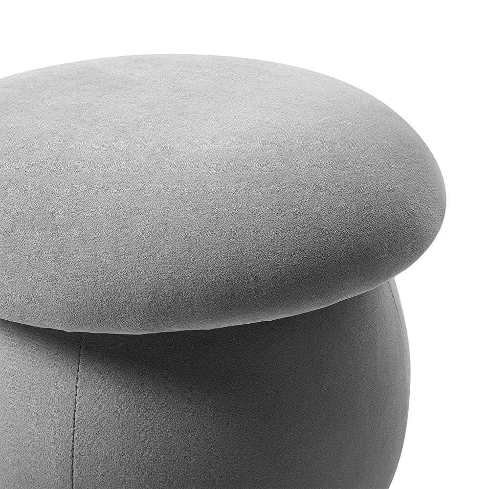 Mushroom Velvet Upholstered Footstool Footstools Living and Home 