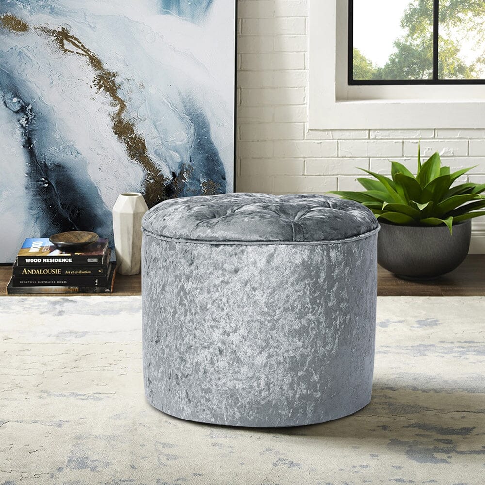 Rheinland Black Footstool Living and Home Gray 