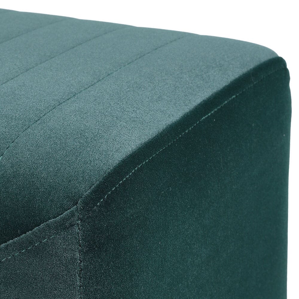 Soft Channel Velvet Stool with Gold Legs Footstools Living and Home 