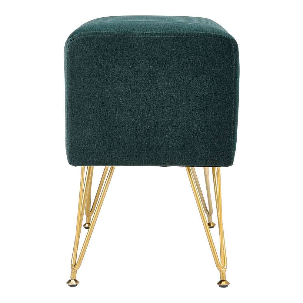 Soft Channel Velvet Stool with Gold Legs Footstools Living and Home 