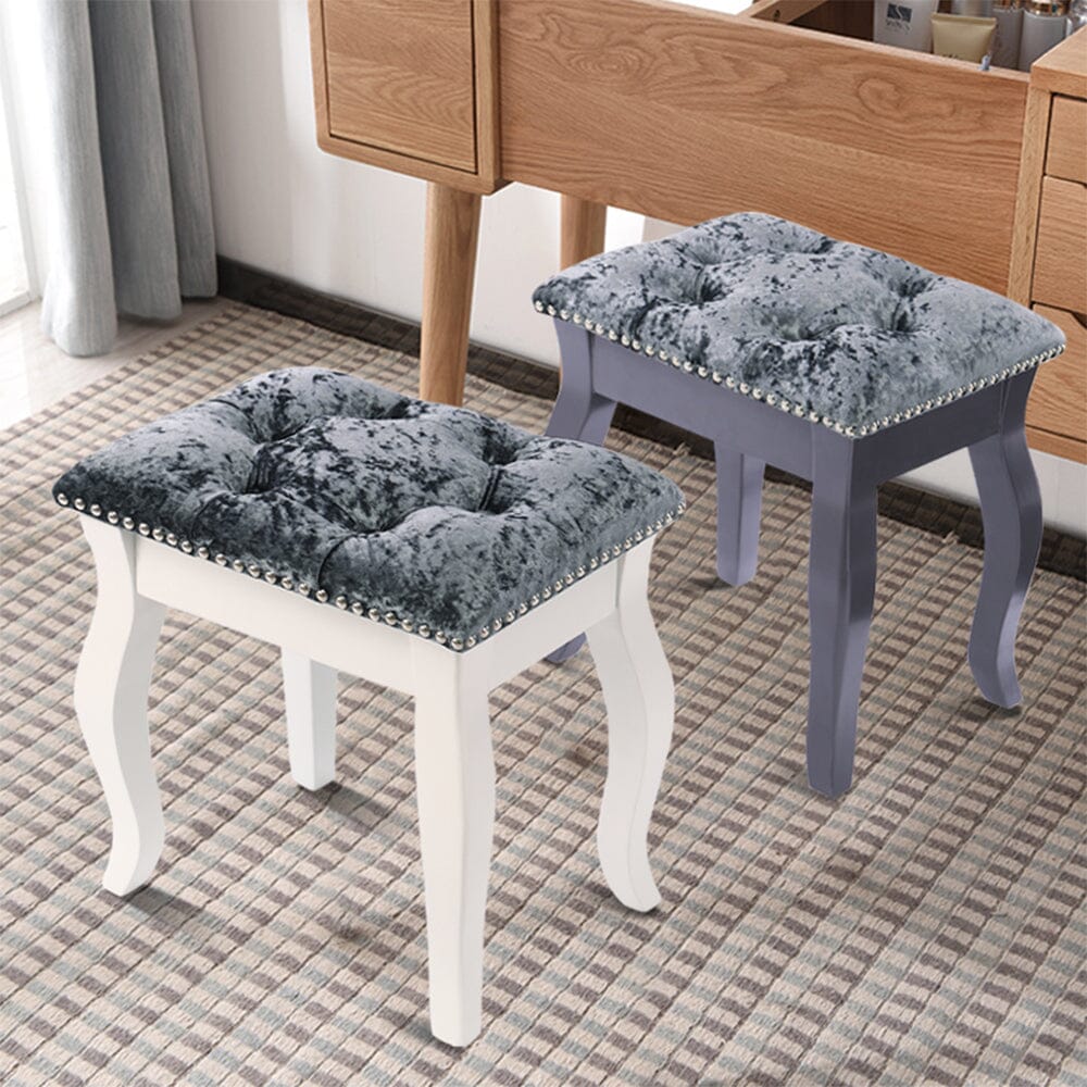Vintage Floral Upholstered Dressing Stool Chair Living and Home 