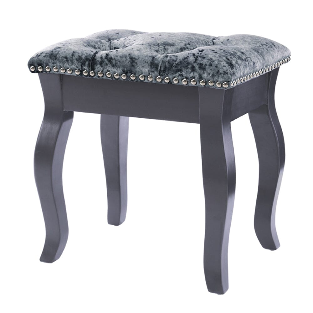 Vintage Floral Upholstered Dressing Stool Chair Living and Home Gray 2 Units 