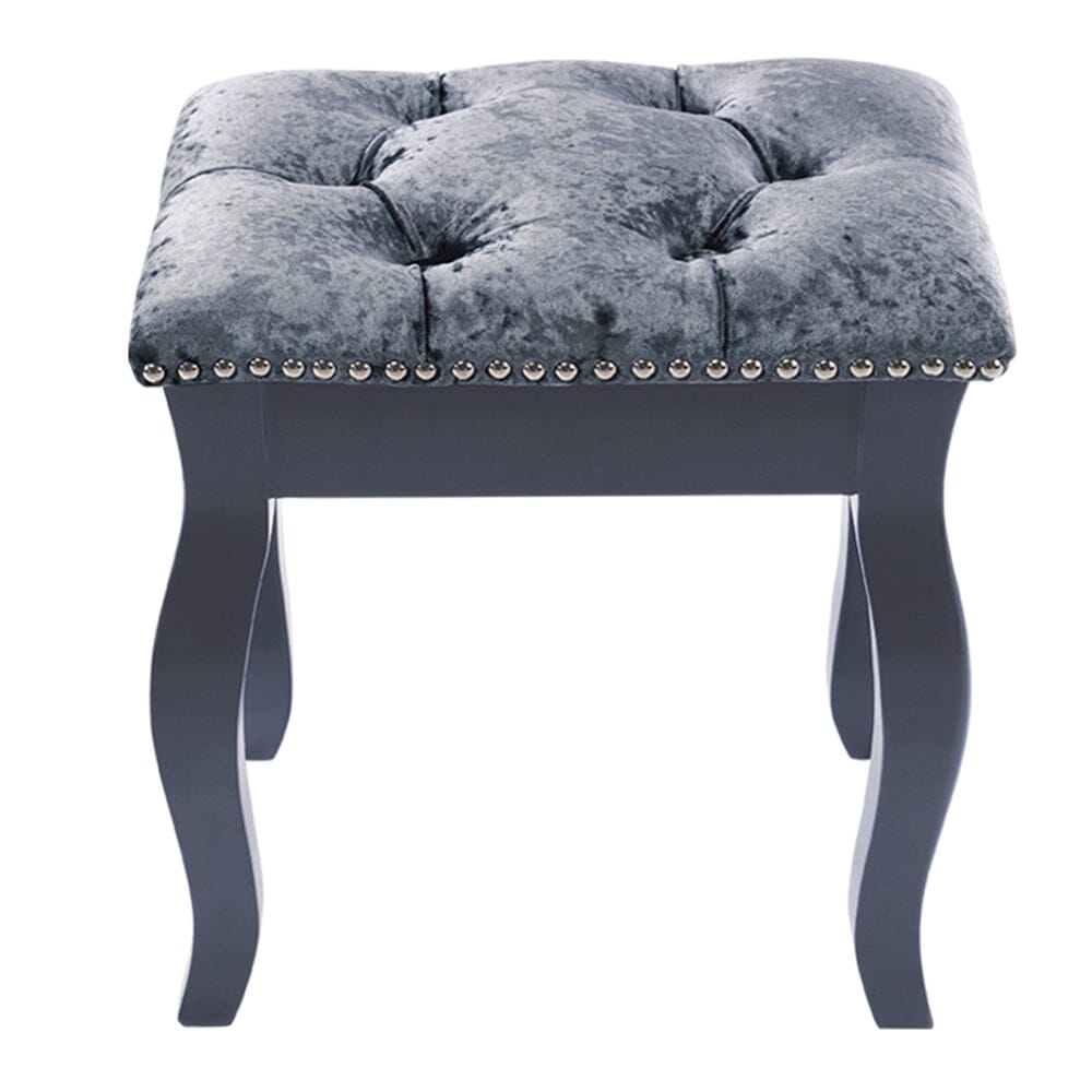 Vintage Floral Upholstered Dressing Stool Chair Living and Home Gray 1 Unit 