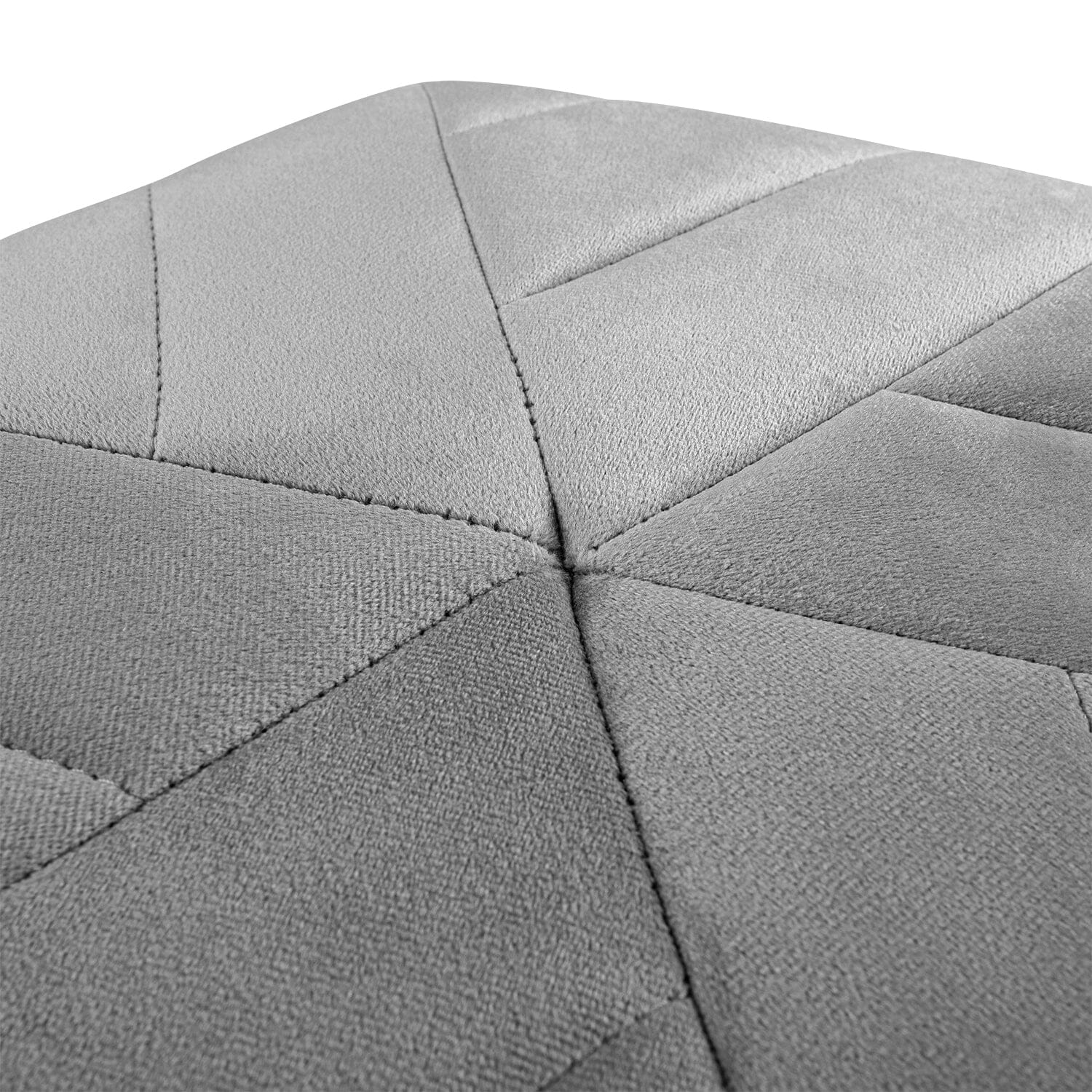 40cm Wide Hexagon Shape Velvet Footstool Striped Ottoman 25D Sponge Footrest Footstools Living and Home 