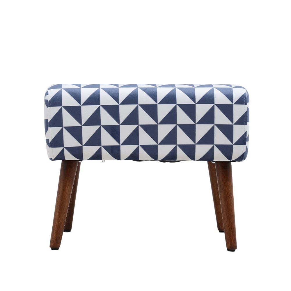 Linen Oval Stool Ottoman Footstool with Wooden Legs Footstools Living and Home 