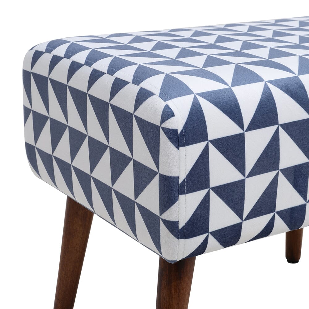 Linen Oval Stool Ottoman Footstool with Wooden Legs Footstools Living and Home 