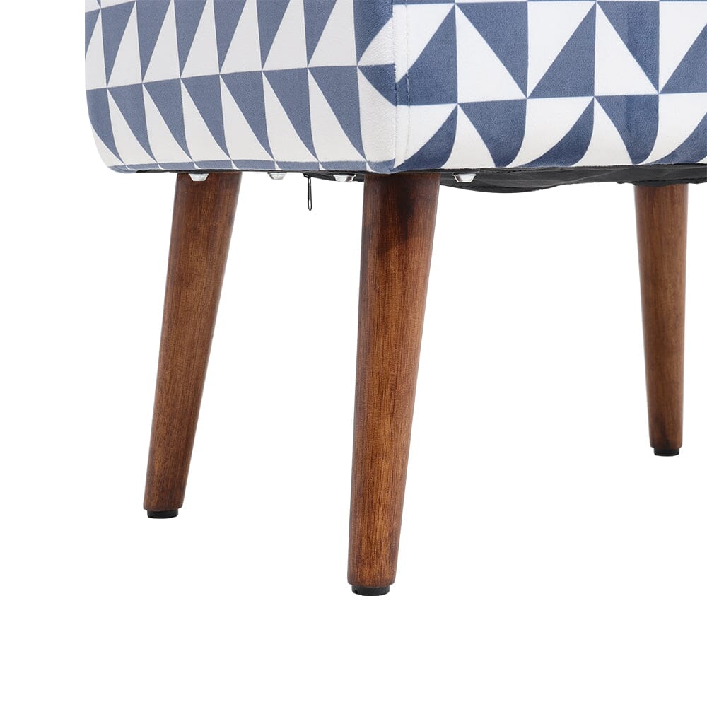 Linen Oval Stool Ottoman Footstool with Wooden Legs Footstools Living and Home 