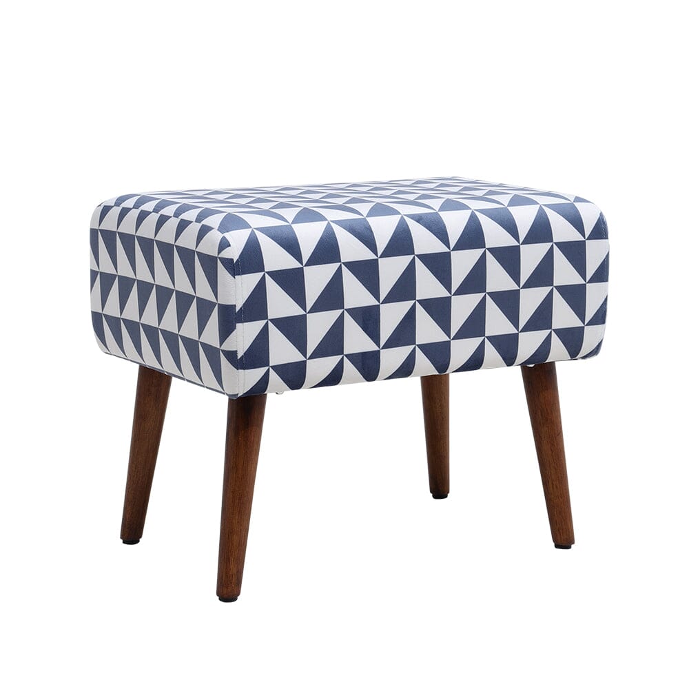 Linen Oval Stool Ottoman Footstool with Wooden Legs Footstools Living and Home 