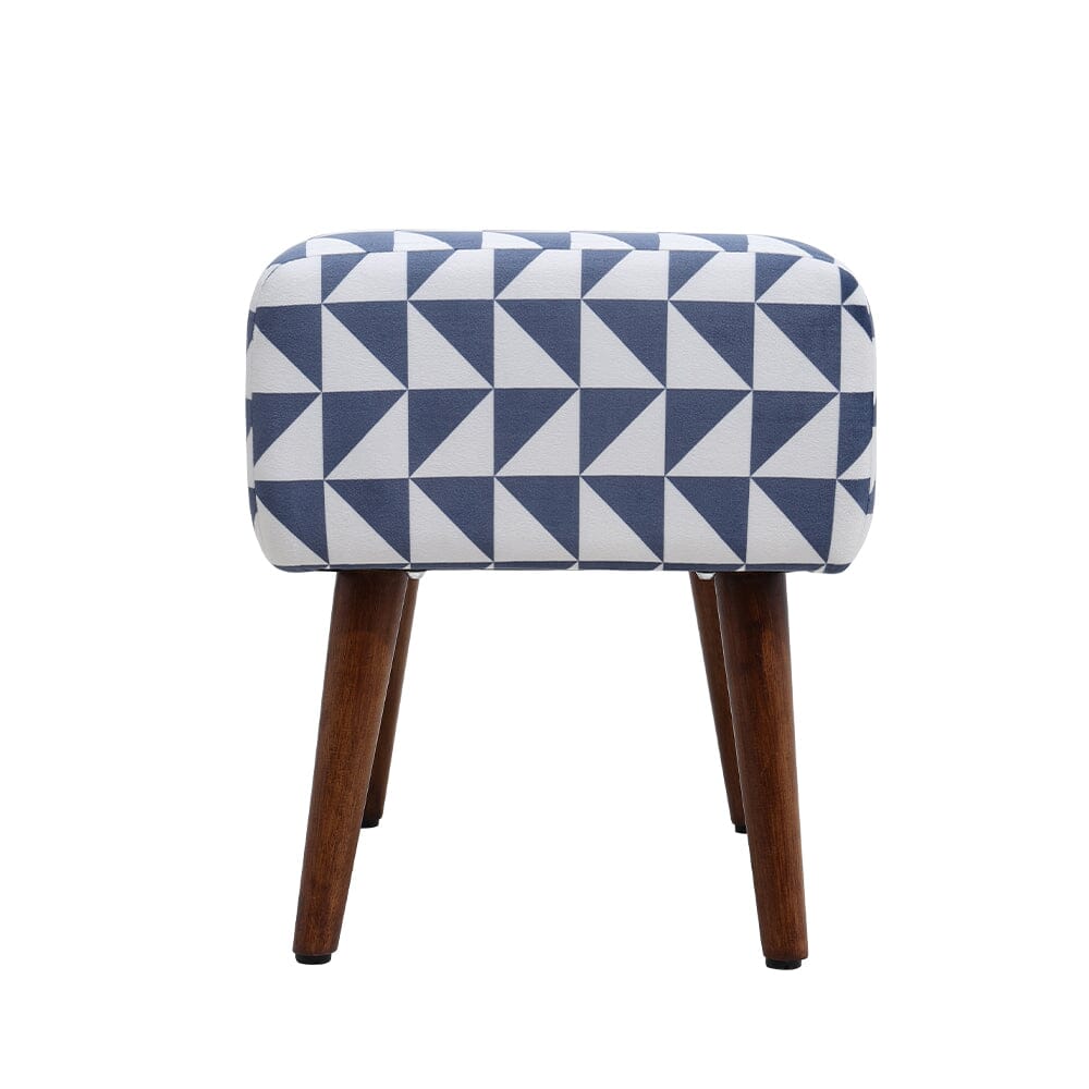 Linen Oval Stool Ottoman Footstool with Wooden Legs Footstools Living and Home 