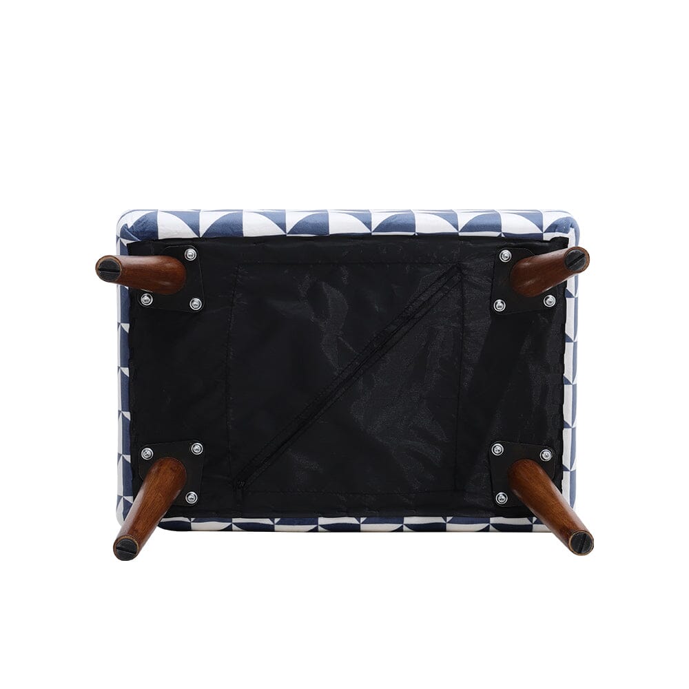 Linen Oval Stool Ottoman Footstool with Wooden Legs Footstools Living and Home 