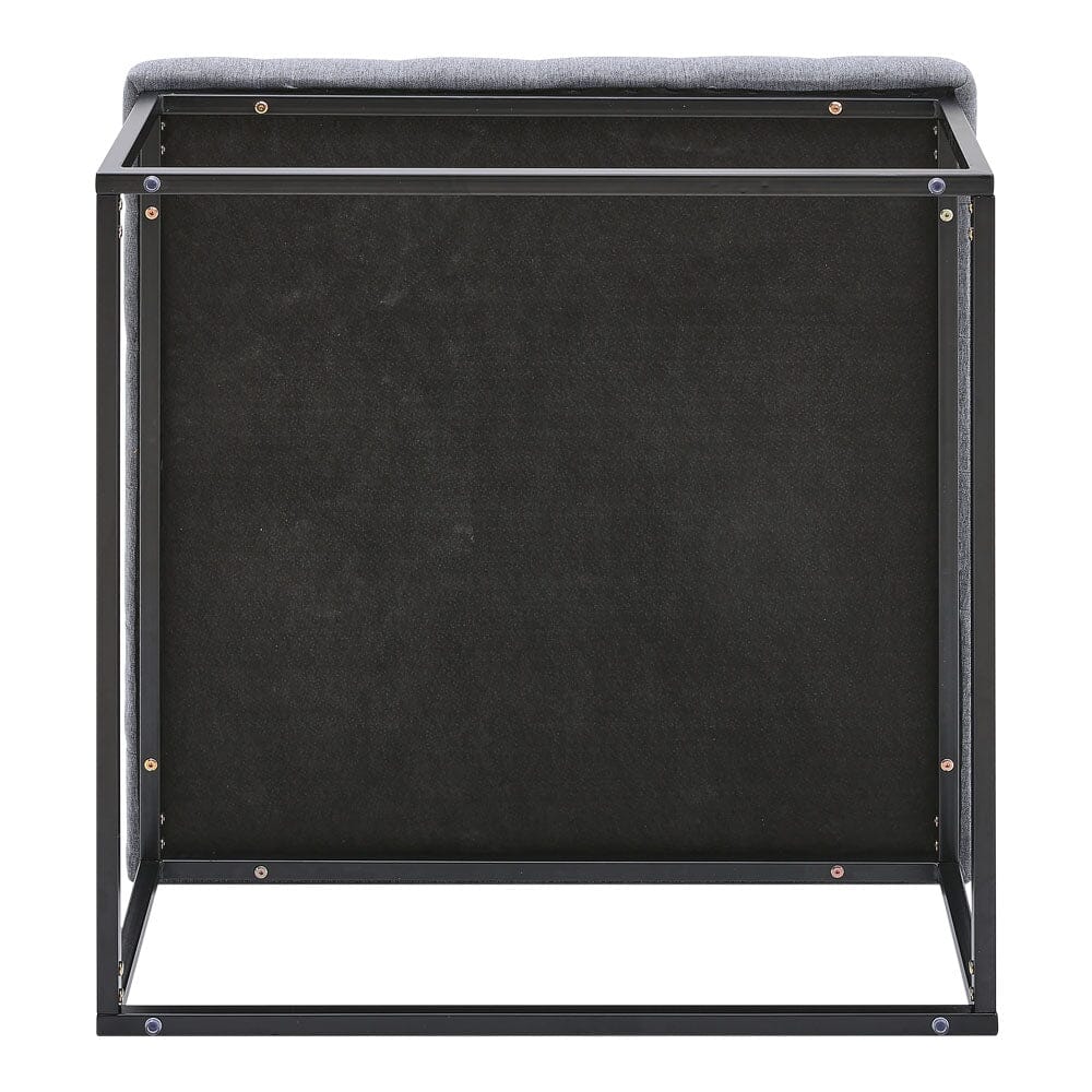 84cm W Square Linen Footstool with Metal Frame Footstools Living and Home 