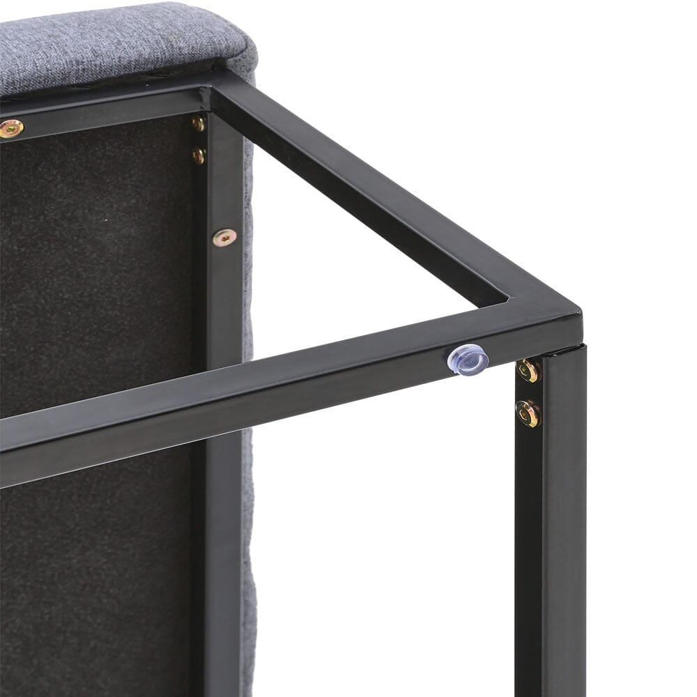 84cm W Square Linen Footstool with Metal Frame Footstools Living and Home 