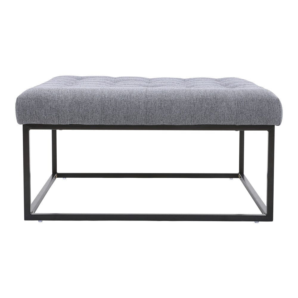 84cm W Square Linen Footstool with Metal Frame Footstools Living and Home 