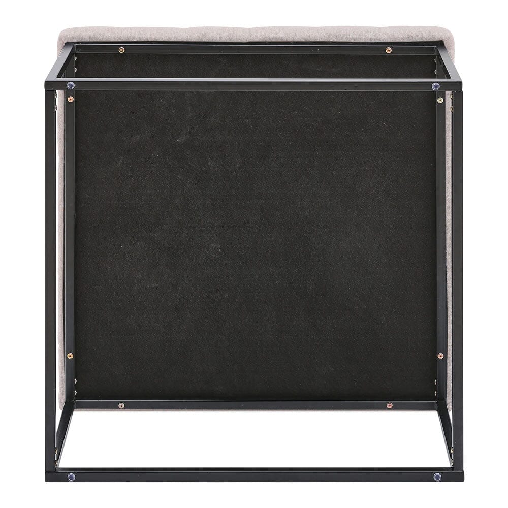 84cm W Square Linen Footstool with Metal Frame Footstools Living and Home 