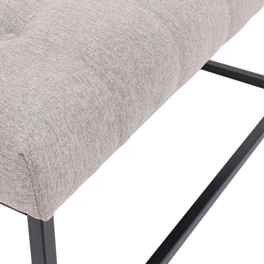 84cm W Square Linen Footstool with Metal Frame Footstools Living and Home 