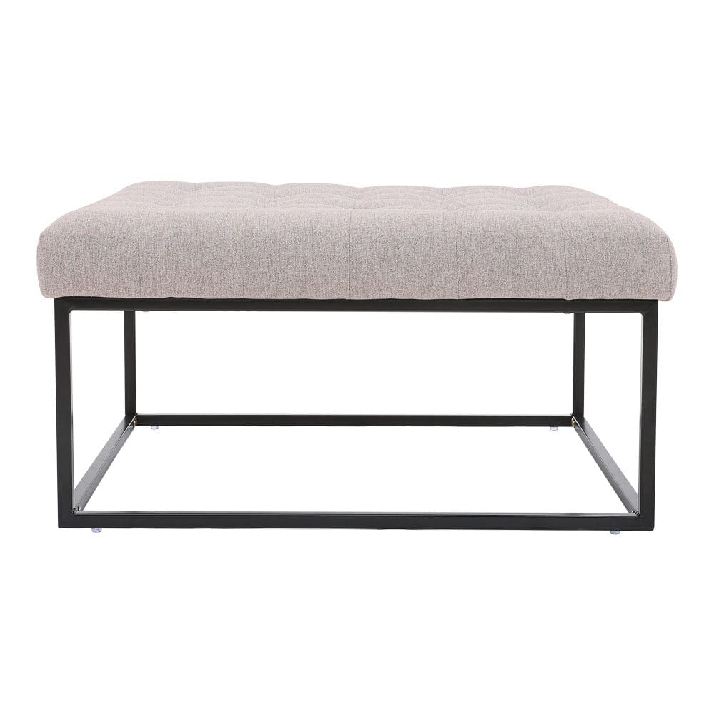 84cm W Square Linen Footstool with Metal Frame Footstools Living and Home 