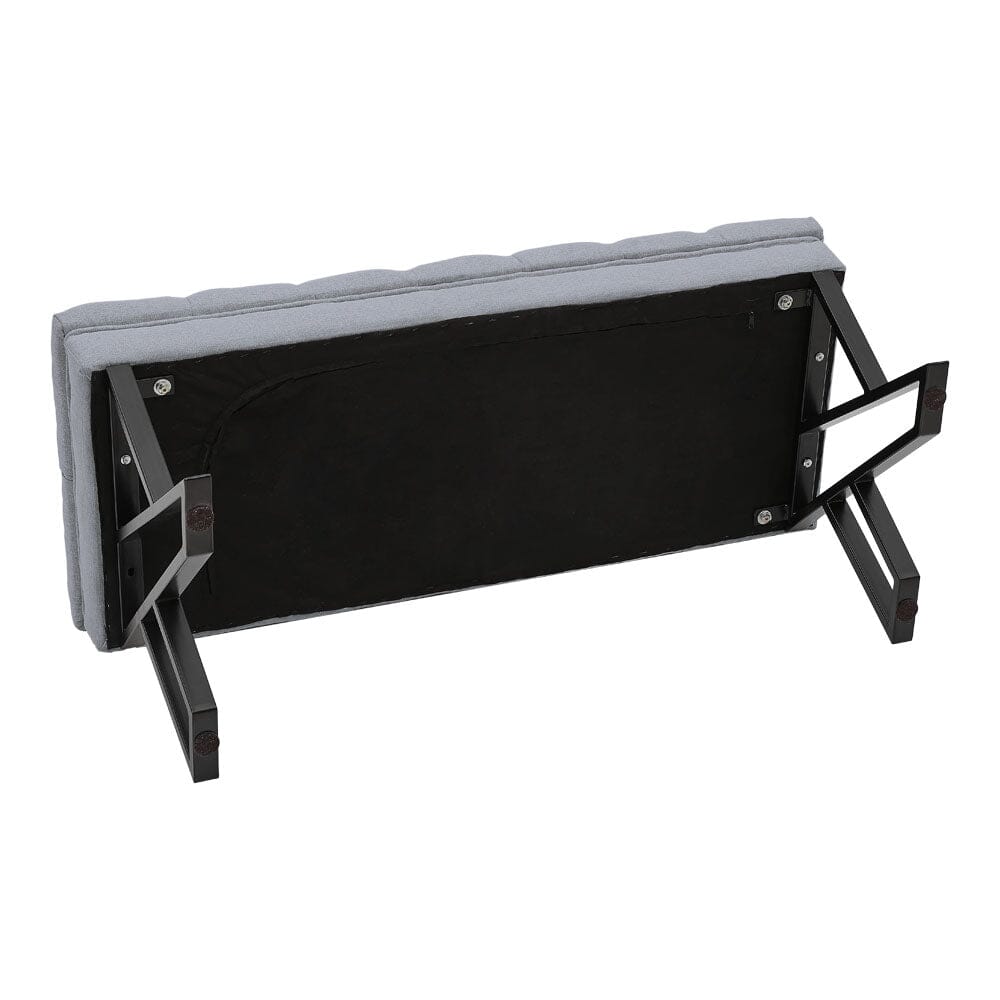 Mid Century Soft Metal Upholstered Bench Benches Living and Home 