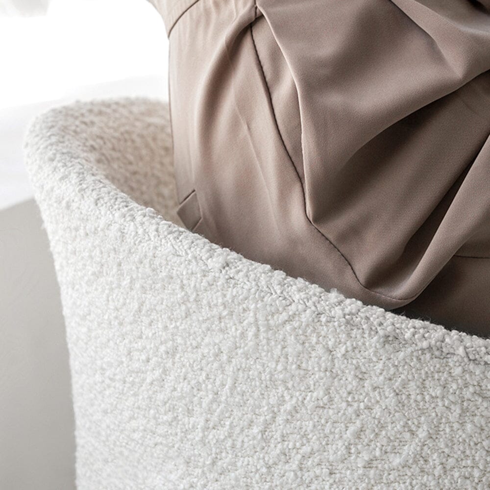 White Teddy Fabric Dressing Stool with Low Back Tub Chairs Living and Home 