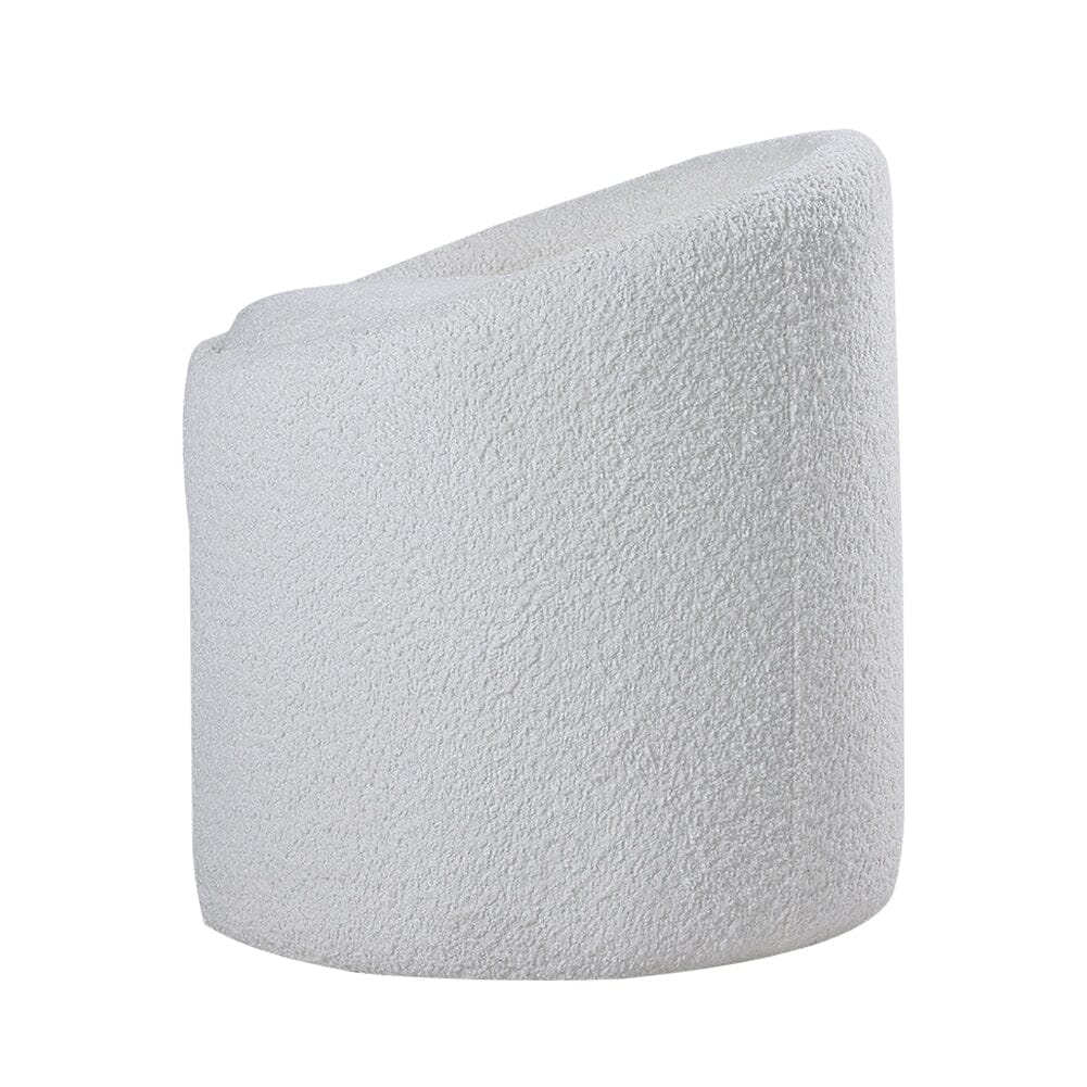 White Teddy Fabric Dressing Stool with Low Back Tub Chairs Living and Home 