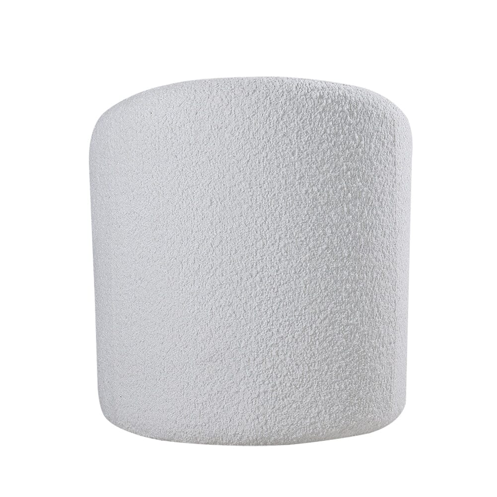White Teddy Fabric Dressing Stool with Low Back Tub Chairs Living and Home 
