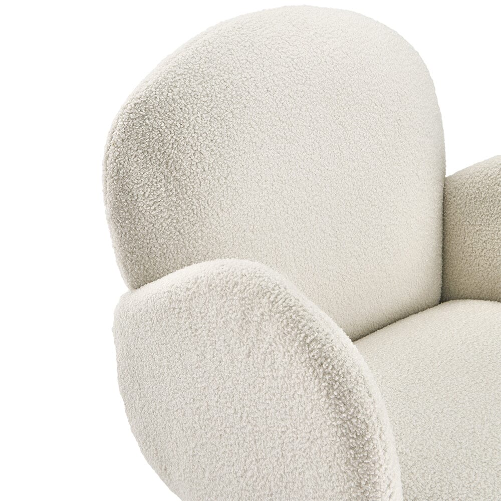 Curved Armrest Teddy Fleece Leisure Chair Cocktail Chairs Living and Home 