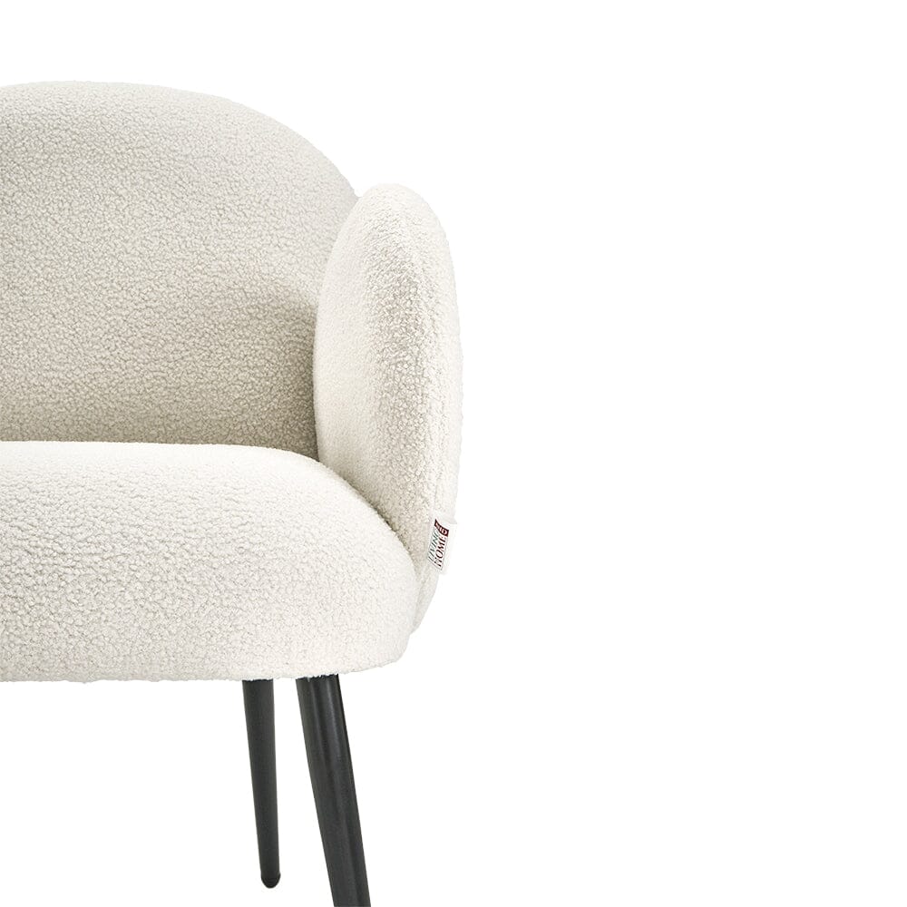 Curved Armrest Teddy Fleece Leisure Chair Cocktail Chairs Living and Home 