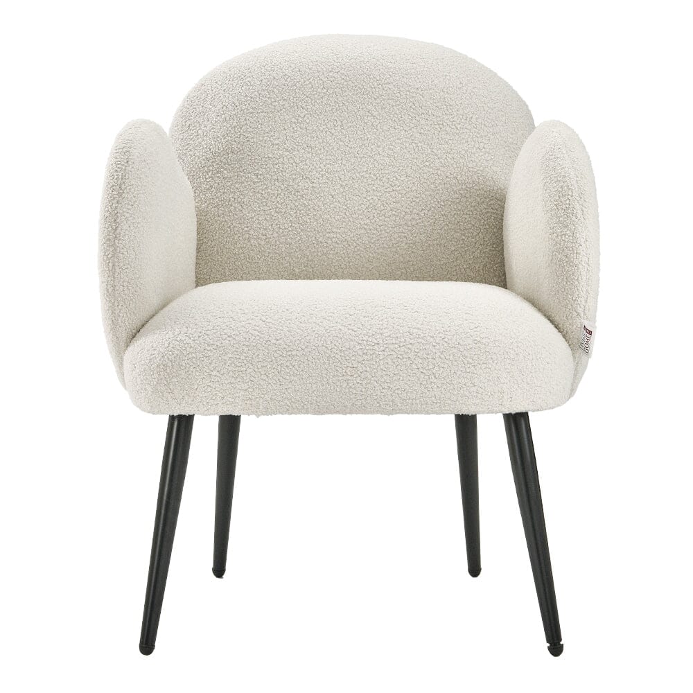 Curved Armrest Teddy Fleece Leisure Chair Cocktail Chairs Living and Home 