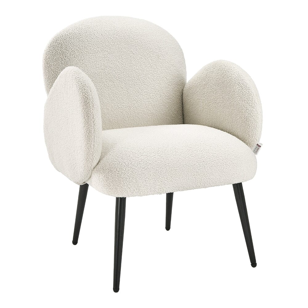 Curved Armrest Teddy Fleece Leisure Chair Cocktail Chairs Living and Home 