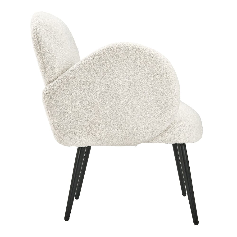 Curved Armrest Teddy Fleece Leisure Chair Cocktail Chairs Living and Home 