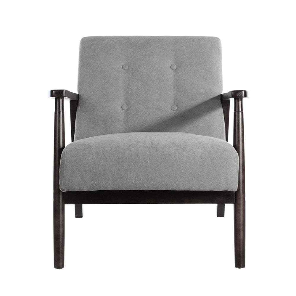 Solid Wooden Frame Upholstered Tufted Armchair Armchair Living and Home 