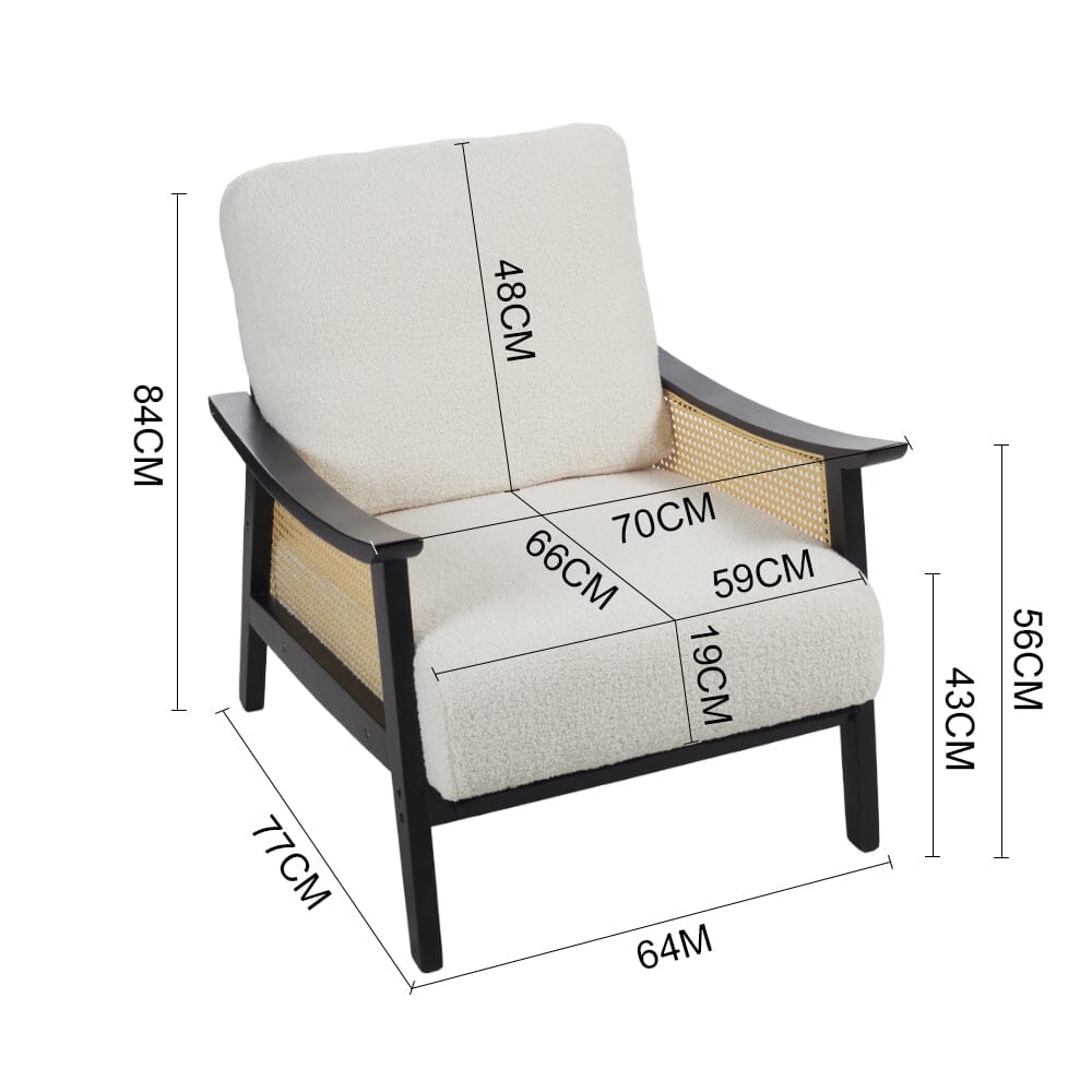 Direct Mid Century Rattan Armchair Armchair Living and Home 
