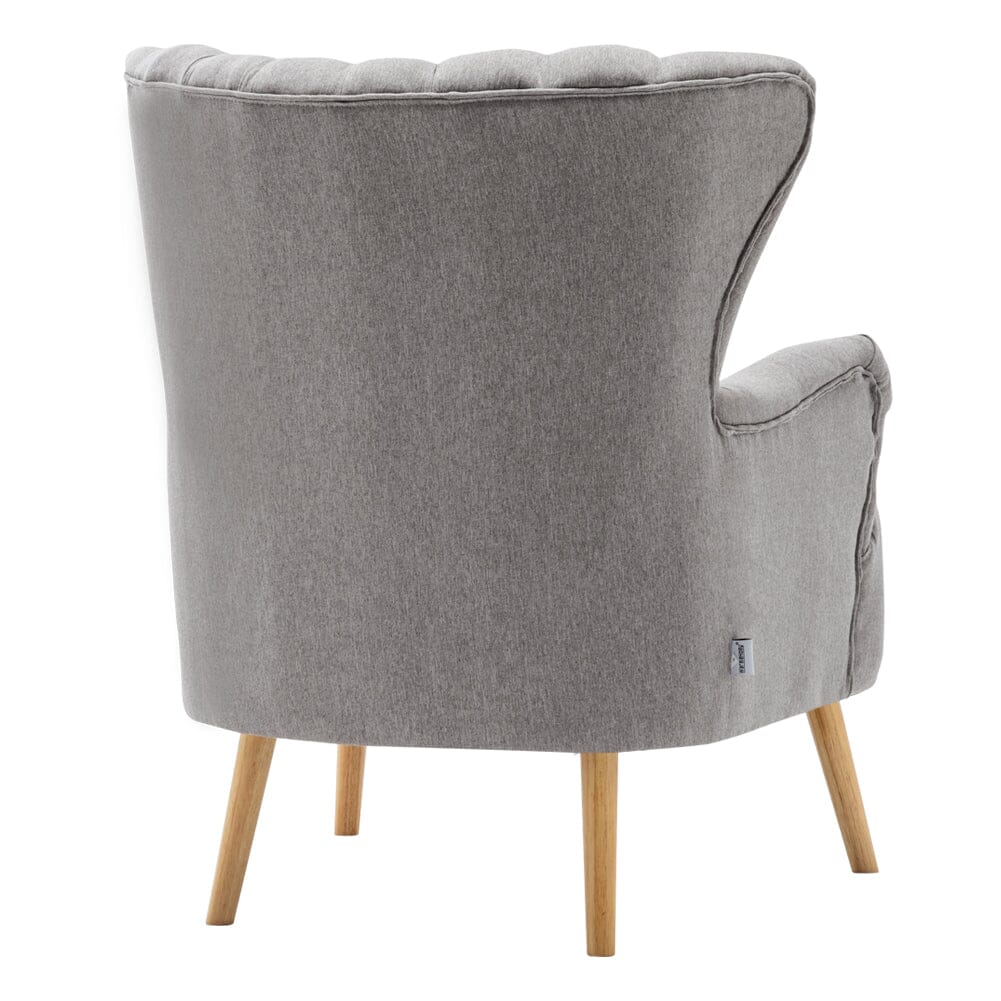 Contemporary Wing Back Armchair and Ottoman Set with Cushion and Footstool Cocktail Chairs Living and Home 