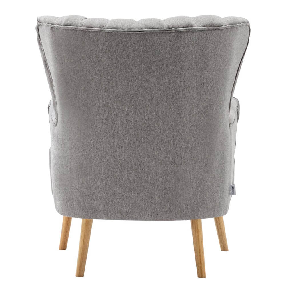 Contemporary Wing Back Armchair and Ottoman Set with Cushion and Footstool Cocktail Chairs Living and Home 