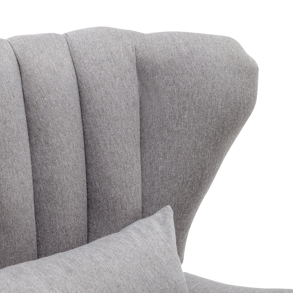 Contemporary Wing Back Armchair and Ottoman Set with Cushion and Footstool Cocktail Chairs Living and Home 