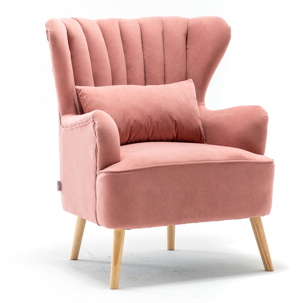 Contemporary Wing Back Armchair and Ottoman Set with Cushion and Footstool Cocktail Chairs Living and Home 