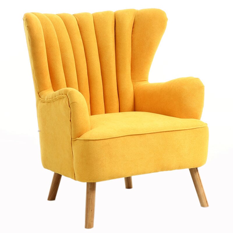 Contemporary Wing Back Armchair and Ottoman Set with Cushion and Footstool Cocktail Chairs Living and Home 