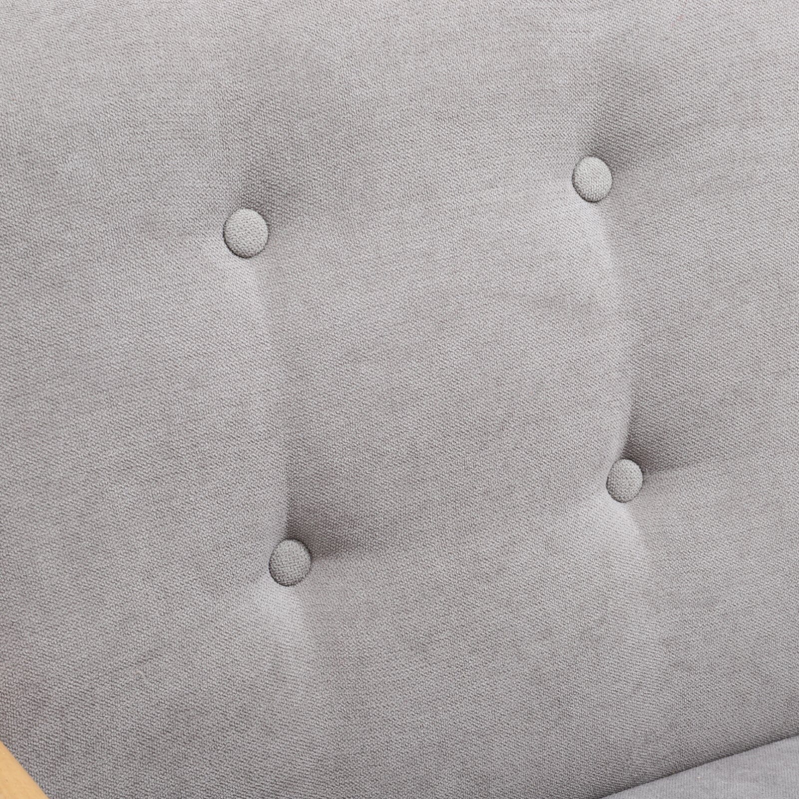 Contemporary Linen Buttoned Rocking Chair Rocking Chairs Living and Home 