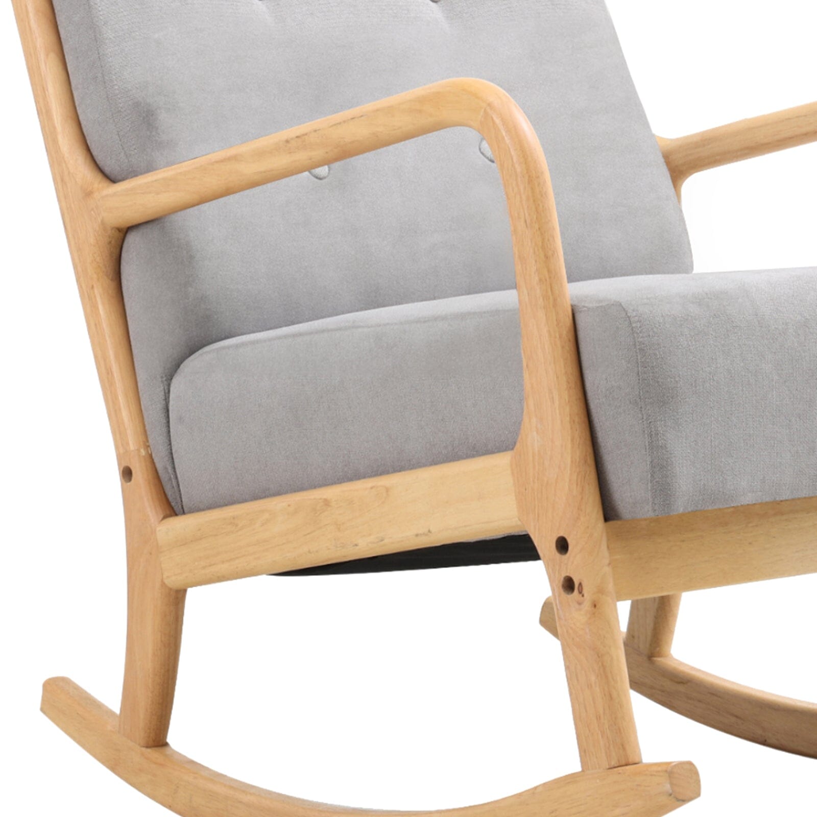 Contemporary Linen Buttoned Rocking Chair Rocking Chairs Living and Home 
