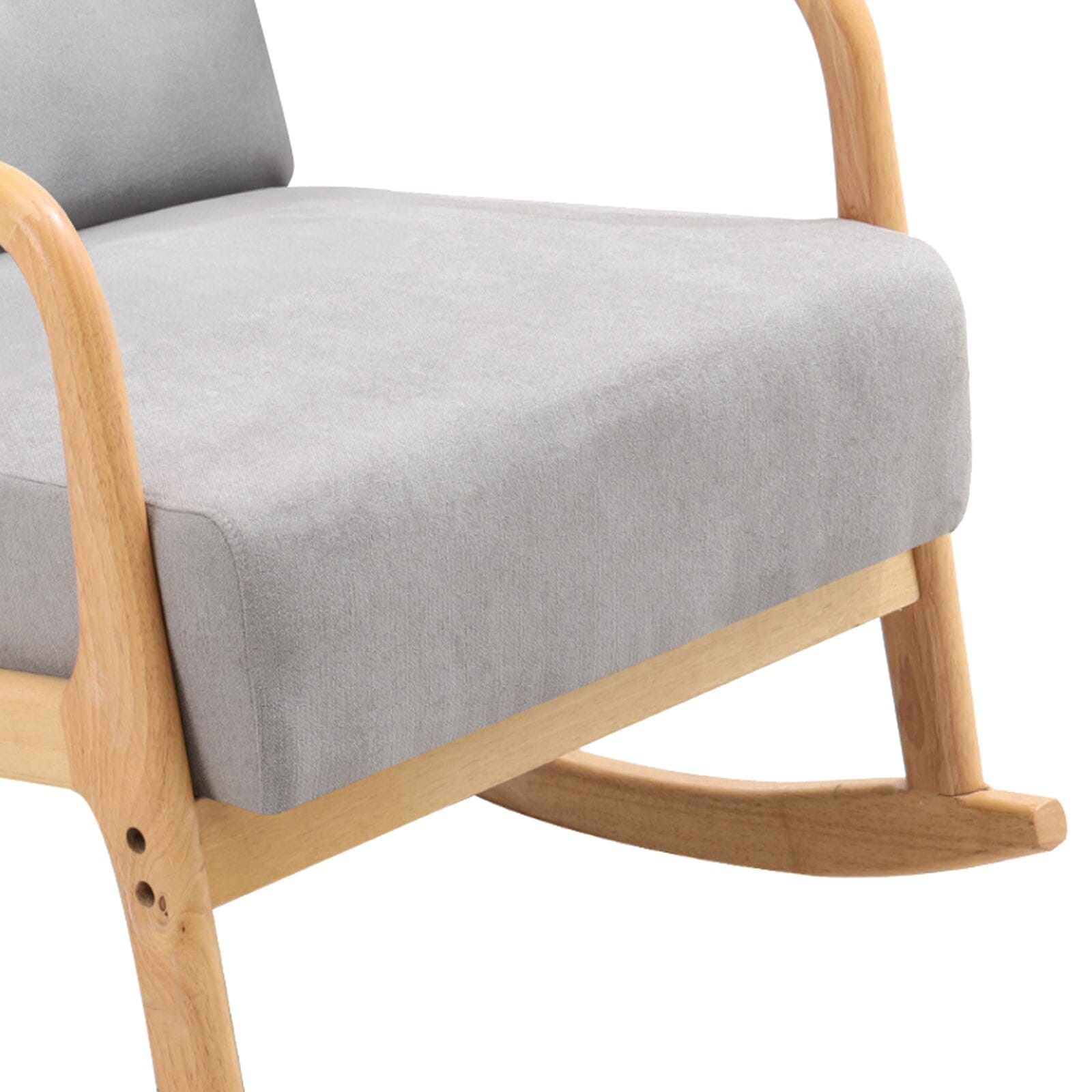 Contemporary Linen Buttoned Rocking Chair Rocking Chairs Living and Home 